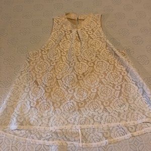 Cream lace sleeveless top